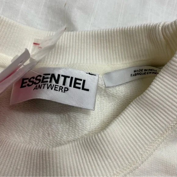 Essentiel Antwerp Hecrazy embroidered sweatshirt in off-white organic cotton - Picture 7 of 10